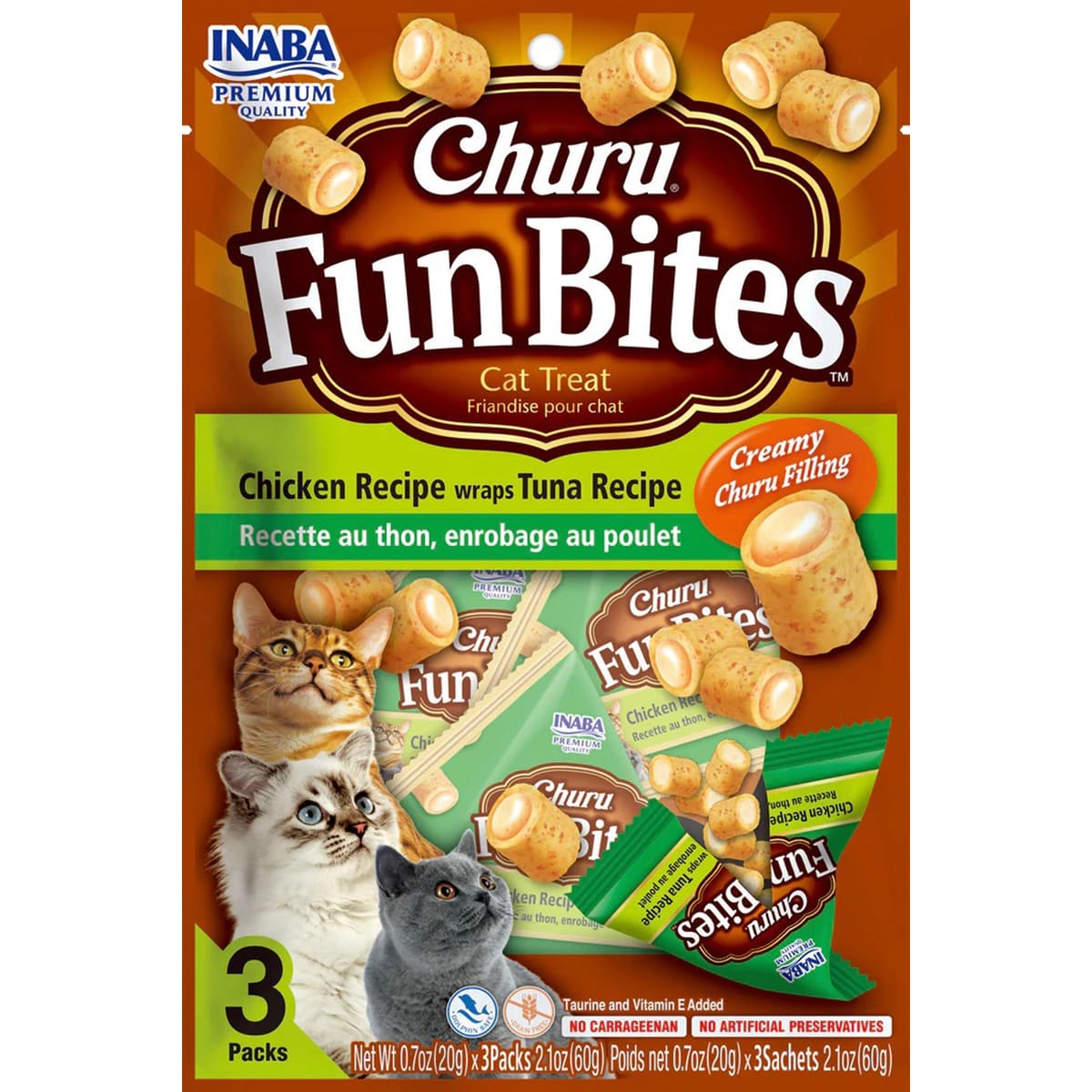 Inaba Churu Fun Bites 2.1Ozchkn Wraps Tuna 3Ct