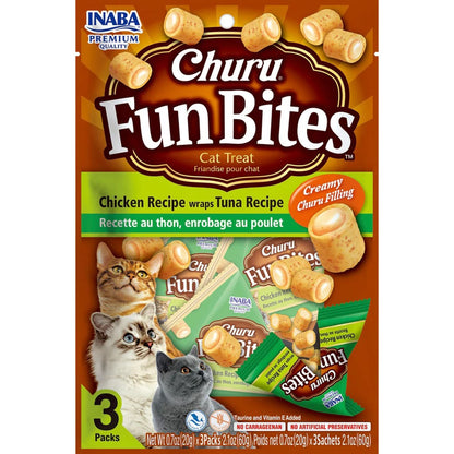 Inaba Churu Fun Bites 2.1Ozchkn Wraps Tuna 3Ct
