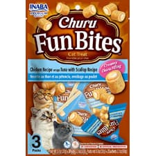 Inaba Churu Fun Bites 2.1Oz Chkn Wraps Tuna Scallop 3Ct