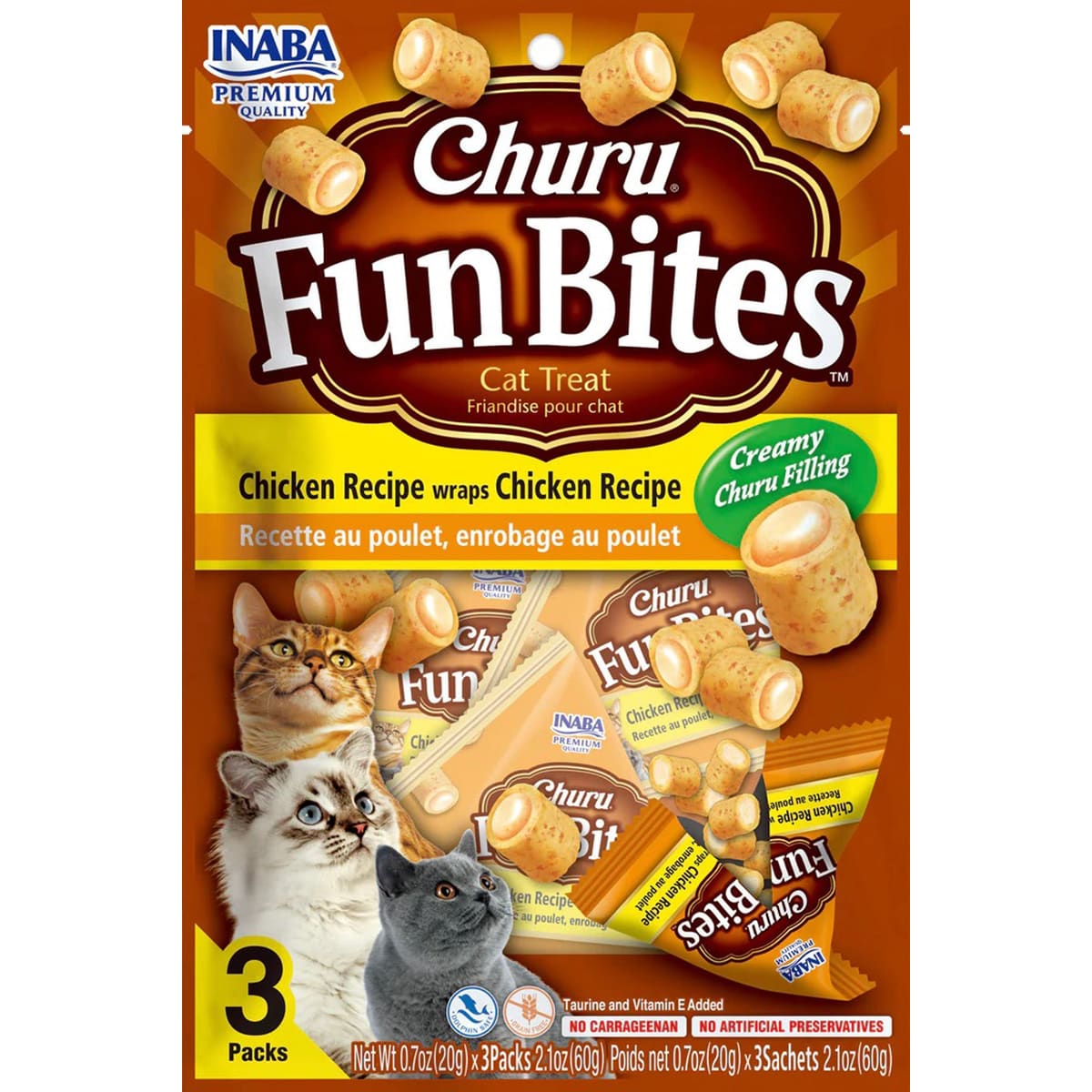 Inaba Churu Fun Bites 2.1Oz Chkn Wraps Chkn 3Ct