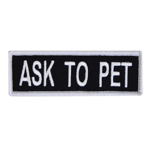 Boss Dog Tactical Harness Patch Ask to Pet, 6ea/Small Default Title
