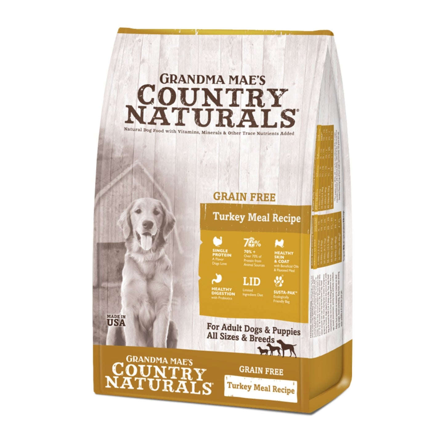 Grandma Mae's Country Naturals Dog Grain Free Turkey Meal Recipe 12Lbs