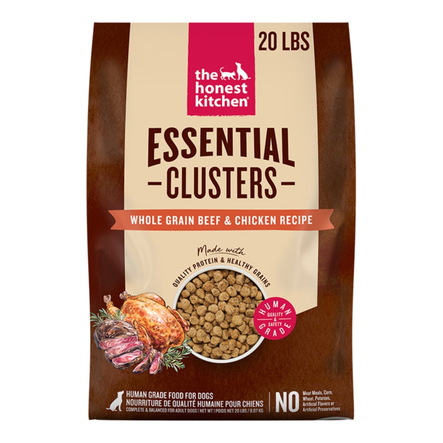 The Honest Kitchen Dog Essential Clusters Beef, Chicken & Oat 20lbs.