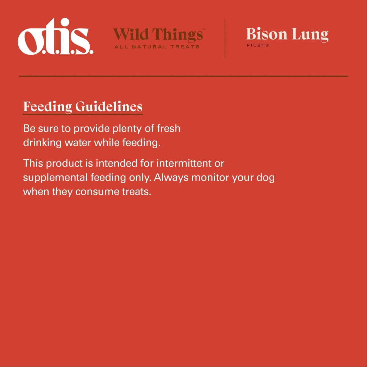 Otis Dog Wild Things Grain Free Bison Lung Filets 4oz.