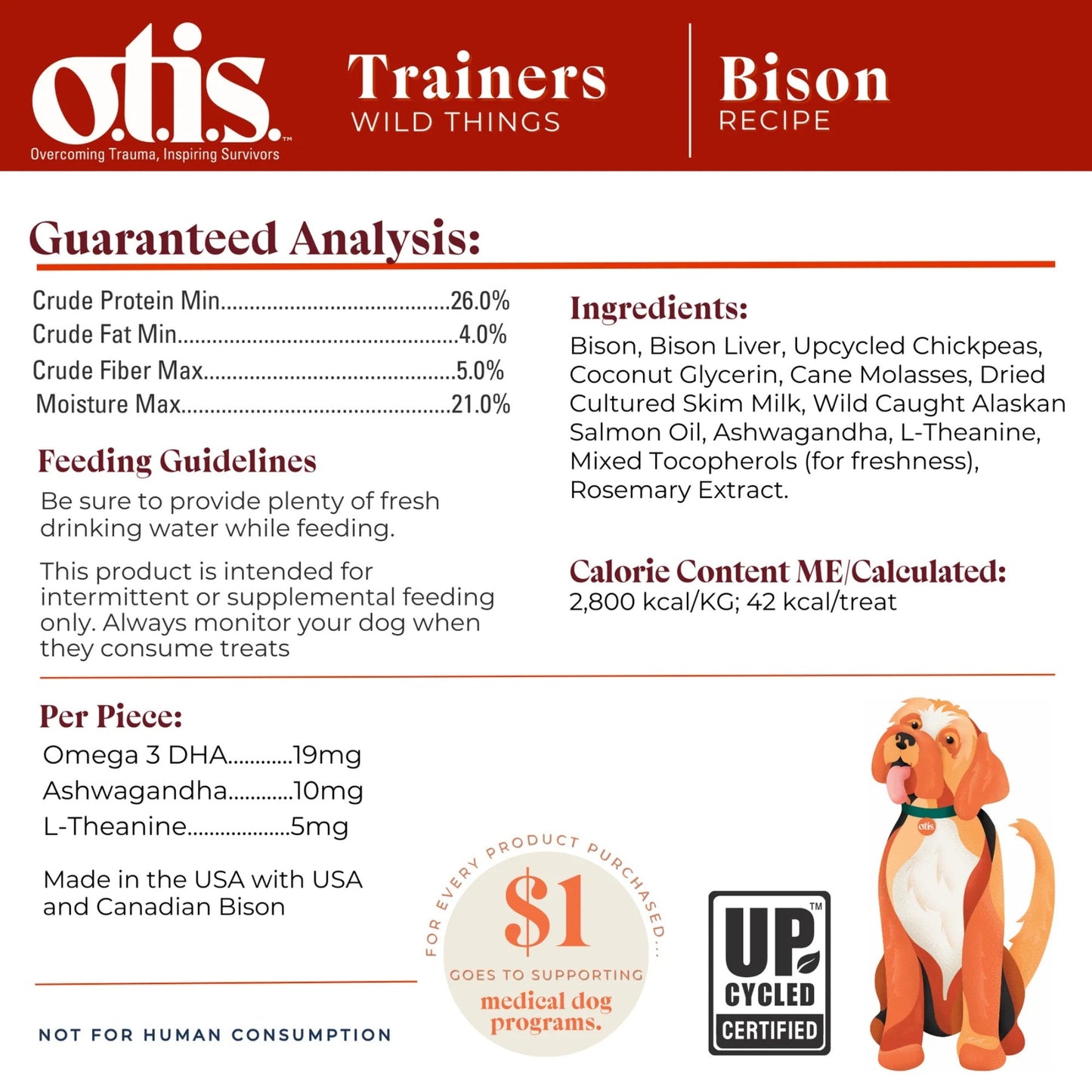 Otis Dog Wild Things Trainers Bison 4oz.