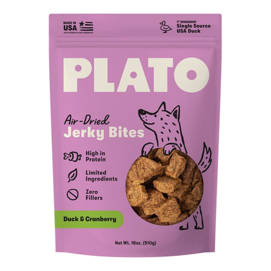 Plato Dog Jerky Bites Duck With Cranberry 18oz.