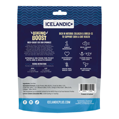 Icelandic Dog & Cat Viking Boost Cod Skin Food Topper 4oz.