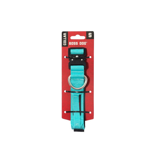 Boss Dog Tactical Adjustable Dog Collar Teal, 1ea/SM, 13-15in.