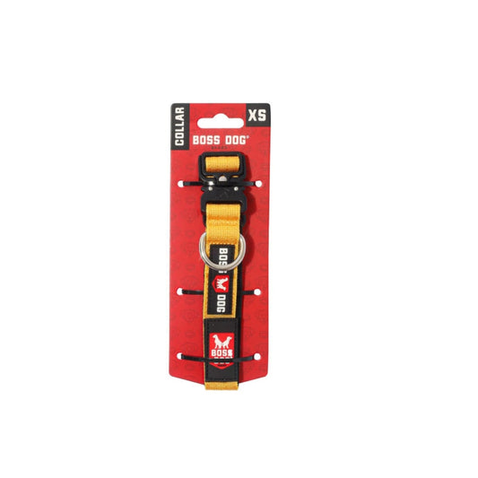 Boss Dog Tactical Adjustable Dog Collar Yellow, 1ea/XS, 11-14in.