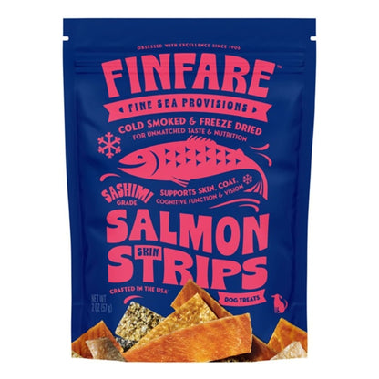 Finfare Dog 2oz. Freeze-dried Smoked Salmon Skin Strips