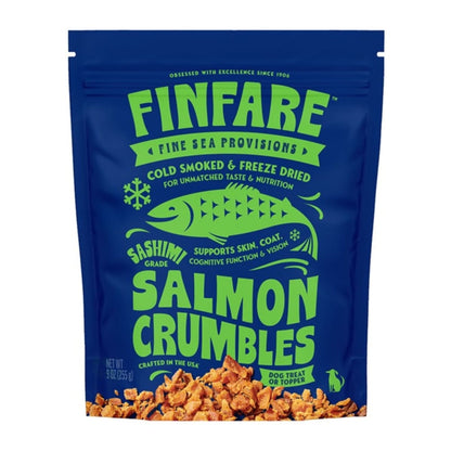 Finfare Dog 9oz. Freeze-dried Smoked Salmon Crumbles Treat Topper