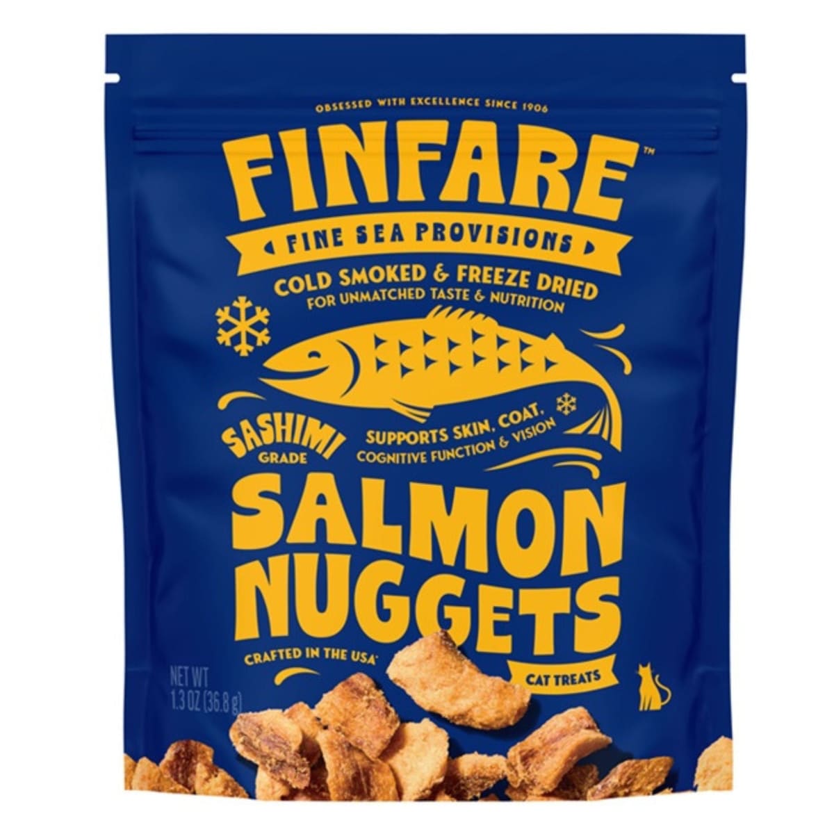 Finfare Cat 1.3oz. Freeze-dried Smoked Salmon Nuggets