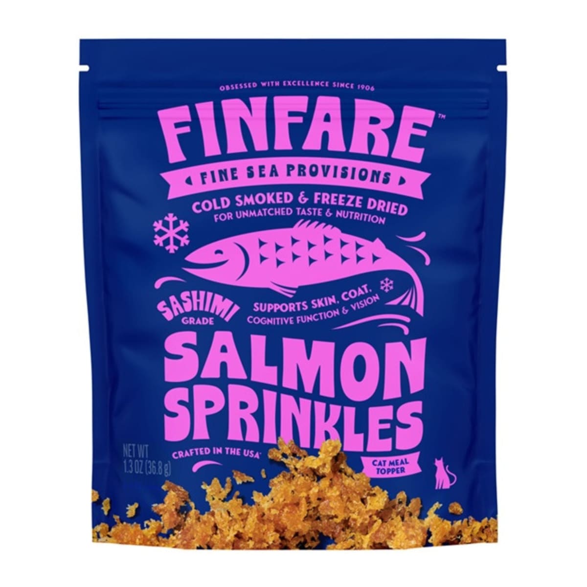 Finfare Cat 1.3oz. Freeze-dried Smoked Salmon Sprinkles Topper