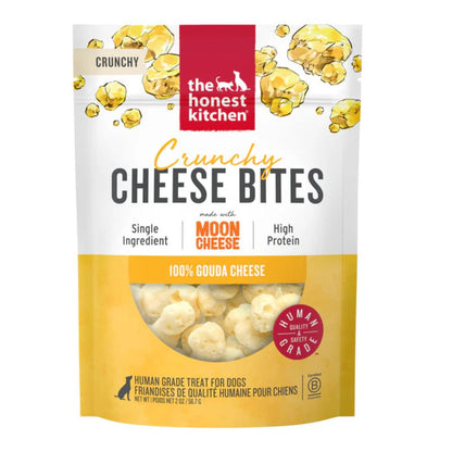 The Honest Kitchen Dog Crunchy Cheese Bites Made With Moon Cheese 100% Gouda Cheese 2oz. Pouch