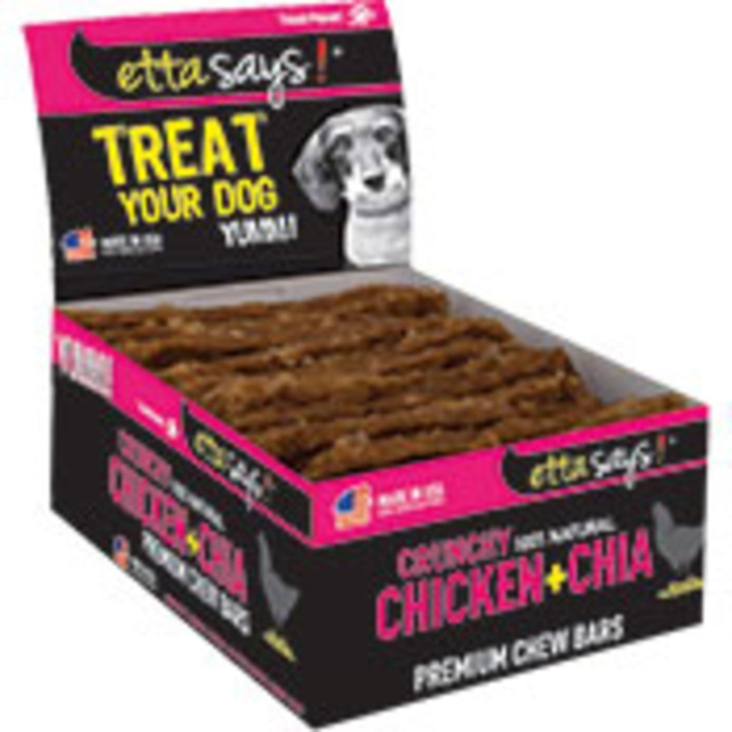 Etta Says Dog Premium Crunchy Chew Chicken Bars - 12 Count