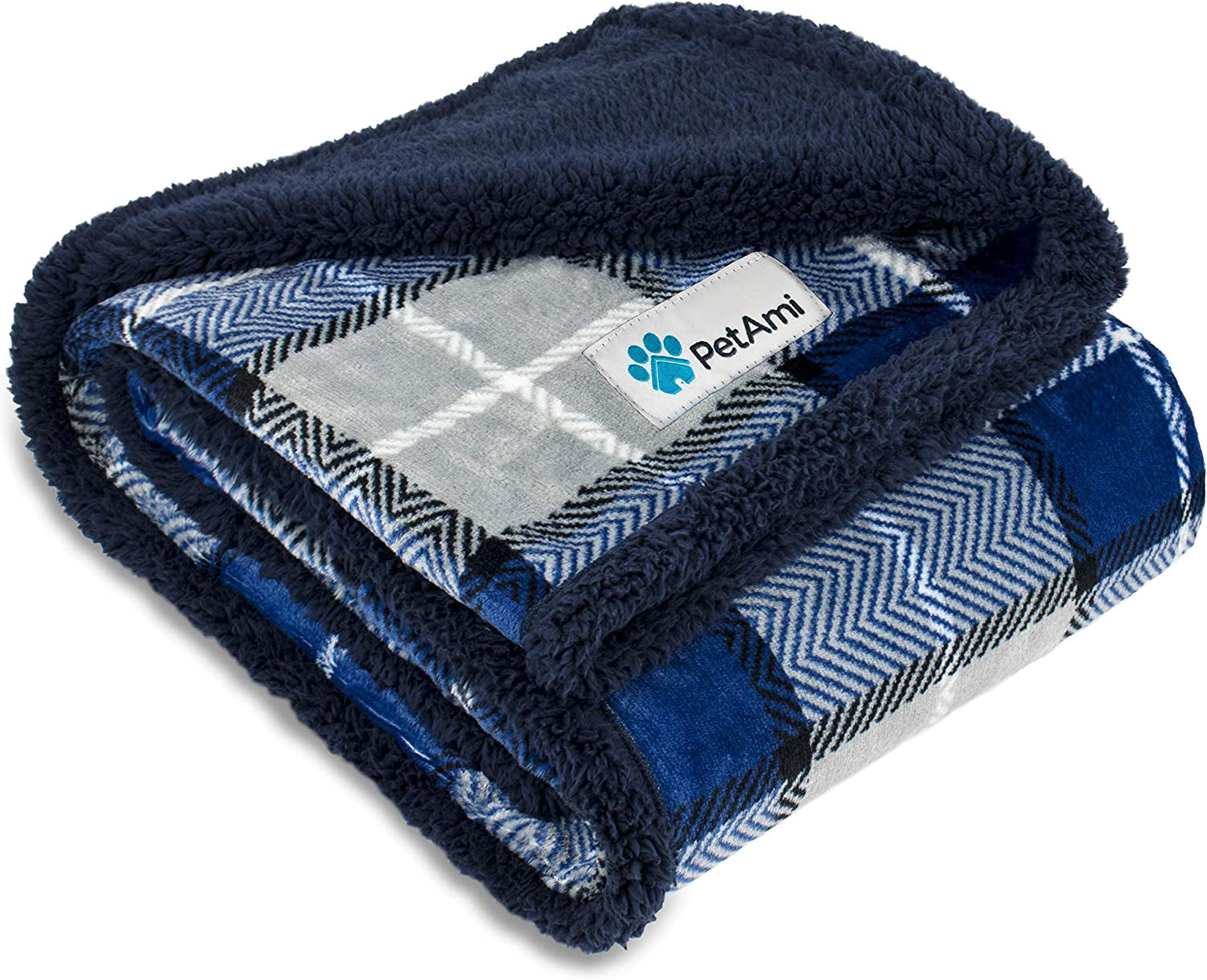 Waterproof Dog Blanket for Queen Bed Large XL Dog Throw for Couch Cover Leakproof Furniture Protection, Sherpa Fleece, Reversible Soft Washable 90X90 Light Gray