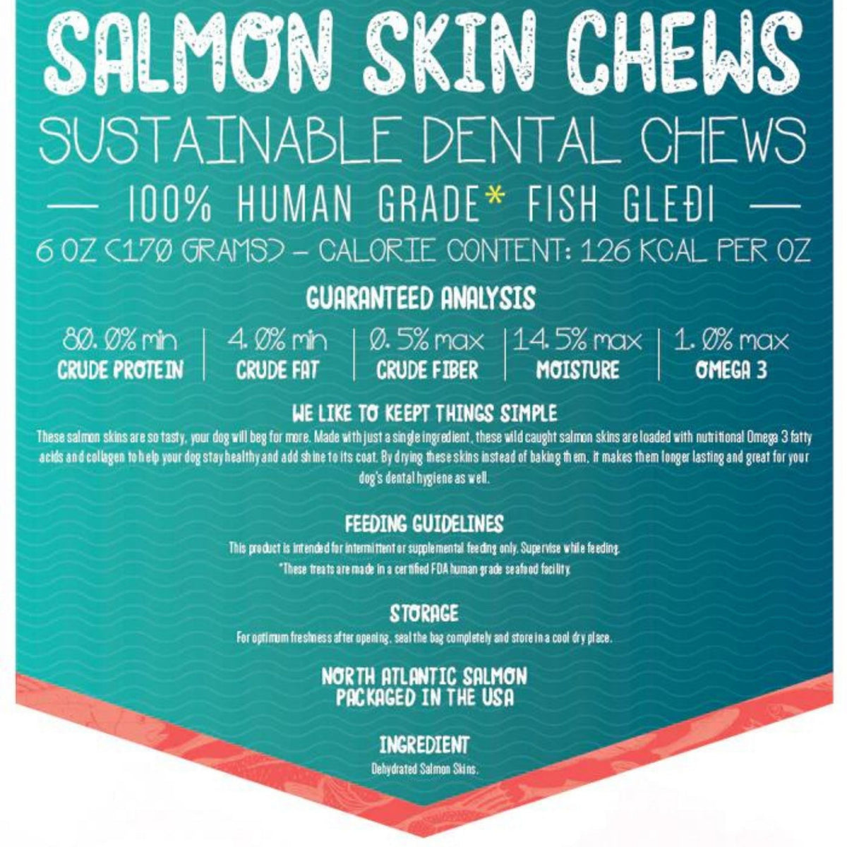 **Tickled Pet Dog 6oz. Salmon Skin Rolls