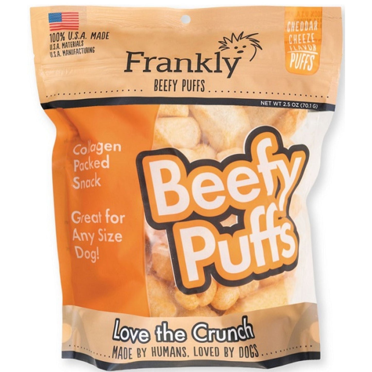 Frankly Dog Beefy Puffs Cheddar Cheese Collagen