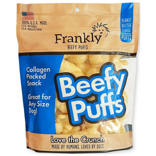 Frankly Dog 5oz. Beefy Puffs Peanut Butter Collagen