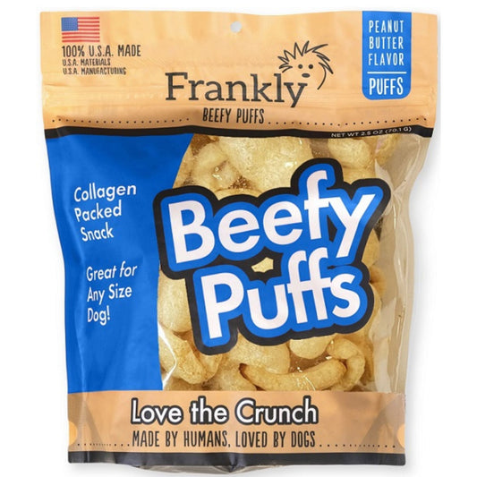 Frankly Dog Beefy Puffs Peanut Butter Collagen