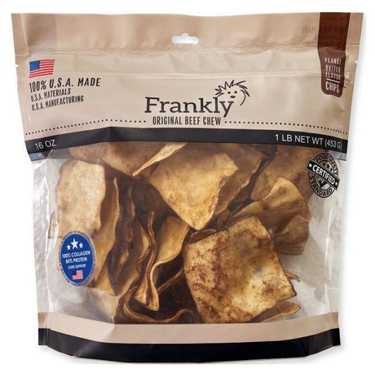 Frankly Dog Collagen Beef Chew Chips Peanut Butter