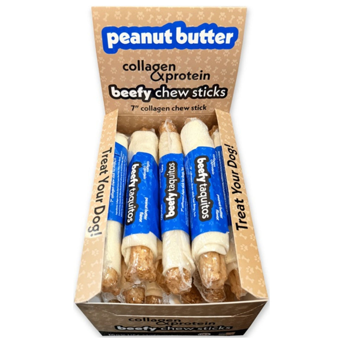 Frankly Dog 7" Peanut Butter Beefy Taquito 12Ct Display Box