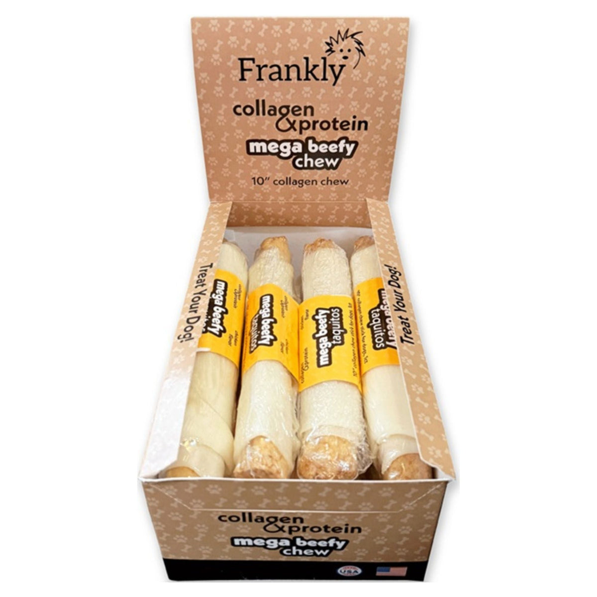 Frankly Dog 10" Chicken Mega Beefy Taquito 8Ct Display Box