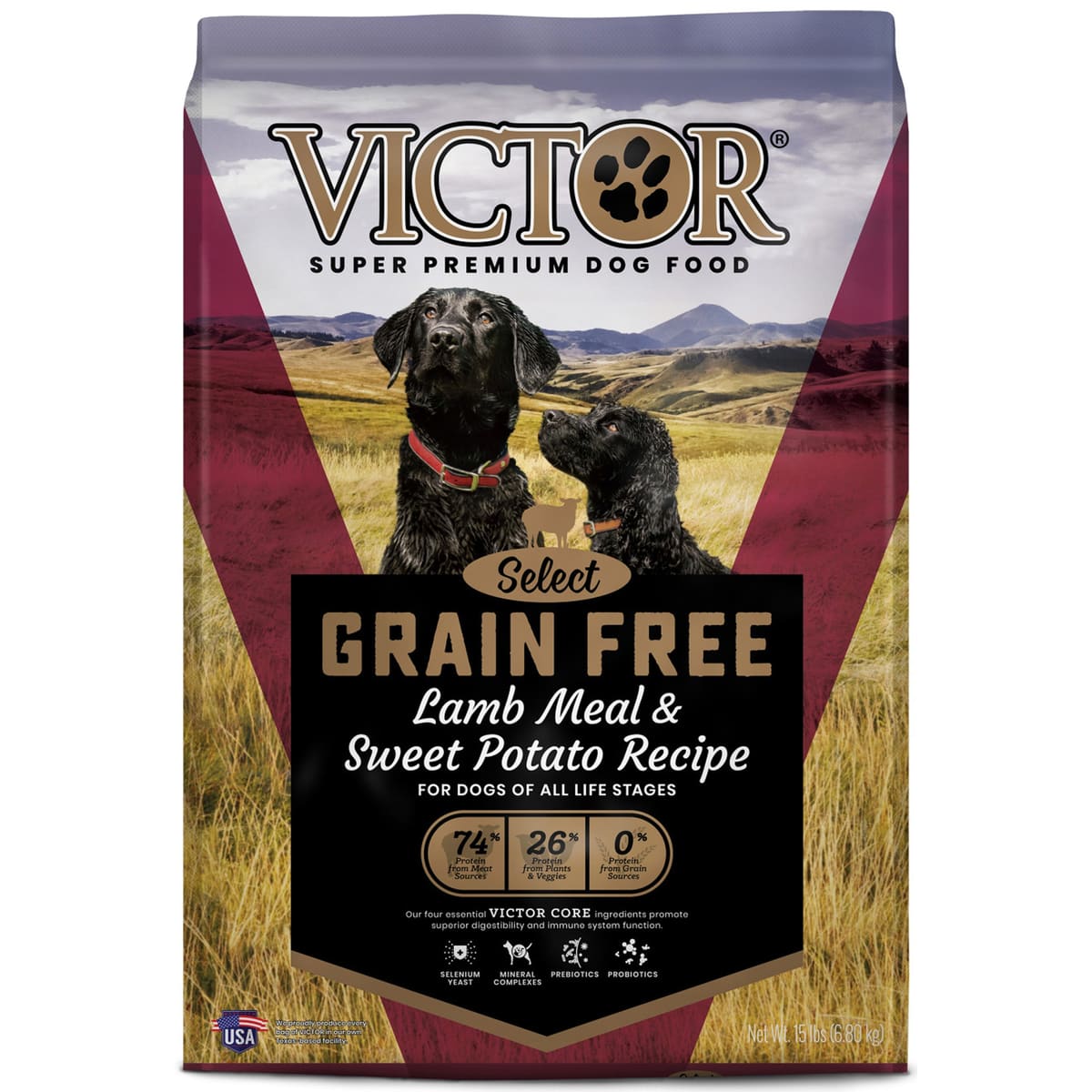 Victor Super Premium Dog Food Select Grain Free Dry Dog Food Lamb Meal 15lb