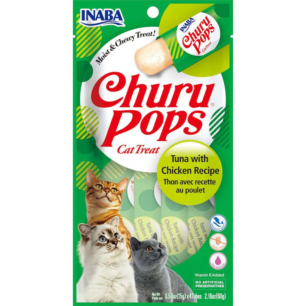 Inaba Cat Churu Pop Tuna Chicken 2.16oz. (6 Count)