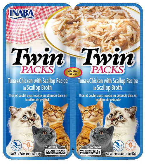 Inaba Cat Twin Pk Tuna Chkn Scallop Broth 6Ct-2.08Oz