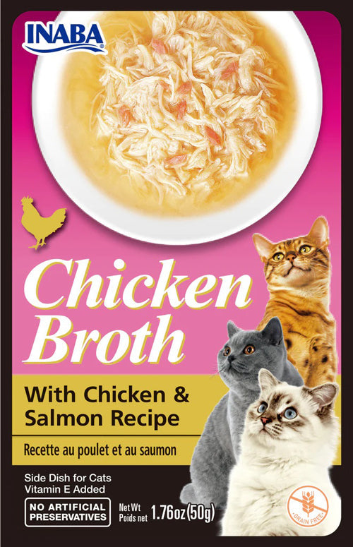 Inaba Cat Broth Chicken Salmon 6Ct-1.76Oz