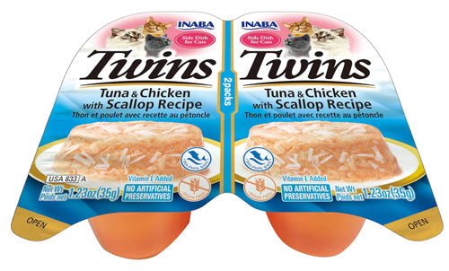 Inaba Cat Twin Cups Tuna Chkn Scallop 6Ct-2.46Oz