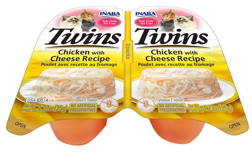 Inaba Cat Twin Cups Chicken Cheese 6Ct-2.46Oz