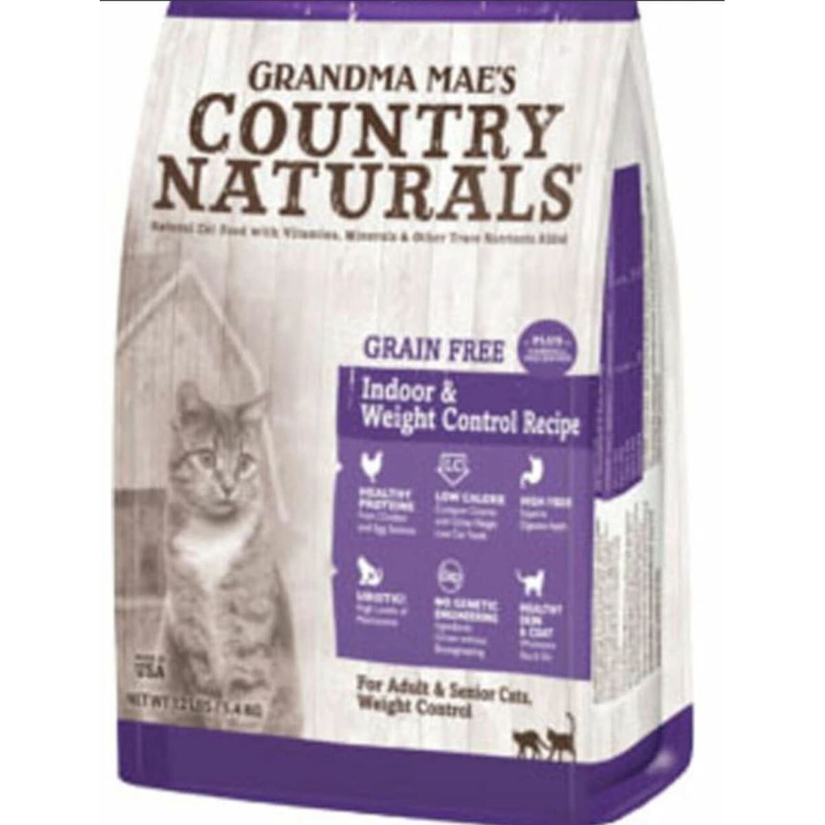 Grandma Mae's Country Naturals Grain Free Indoor & Weight Control Dry Cat Food Chicken 18ea/9 oz