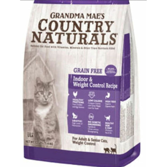Grandma Mae's Country Naturals Grain Free Indoor & Weight Control Dry Cat Food Chicken 18ea/9 oz
