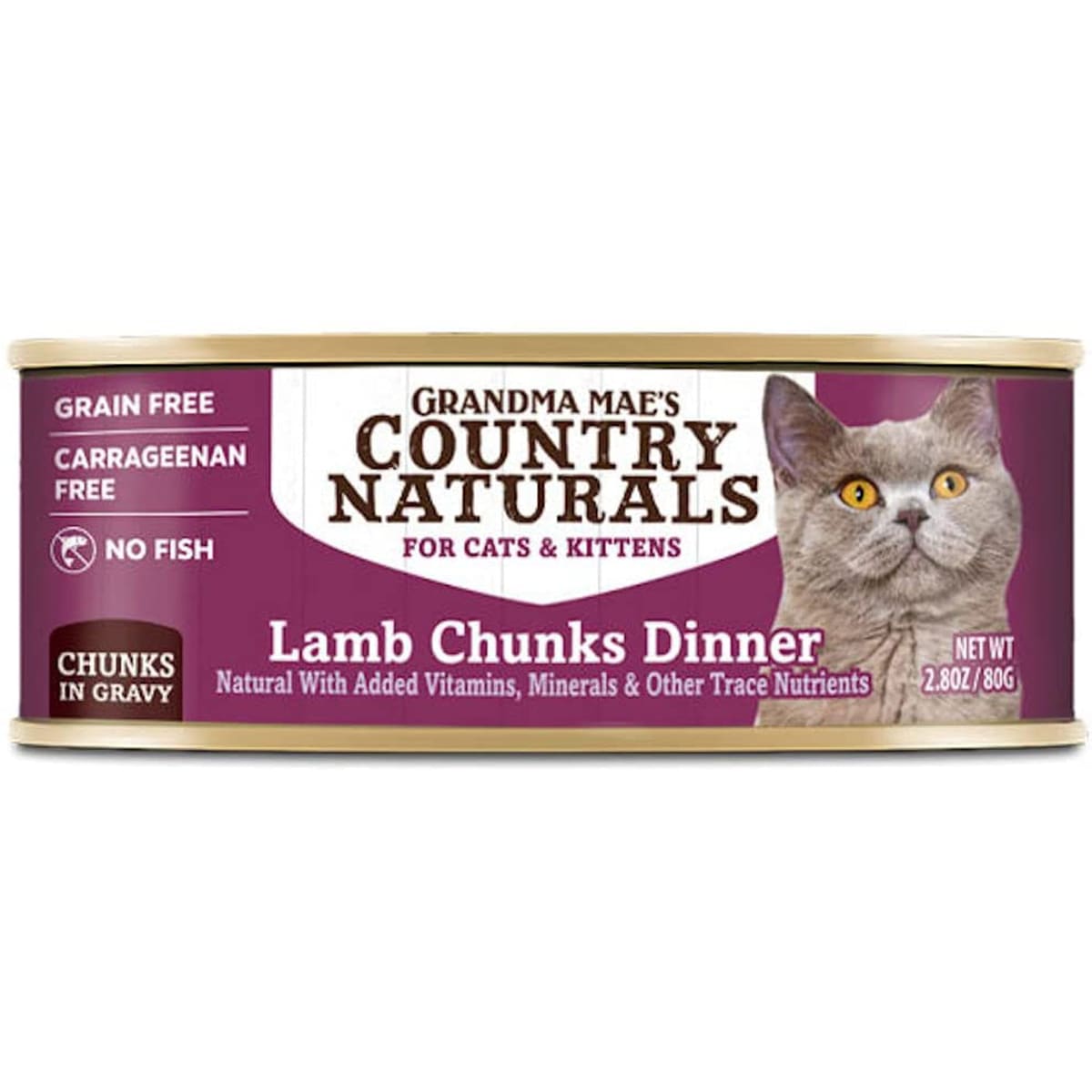 Grandma Mae's Grain Free Cat & Kitten Chunks in Gravy Lamb 24ea/2.8oz