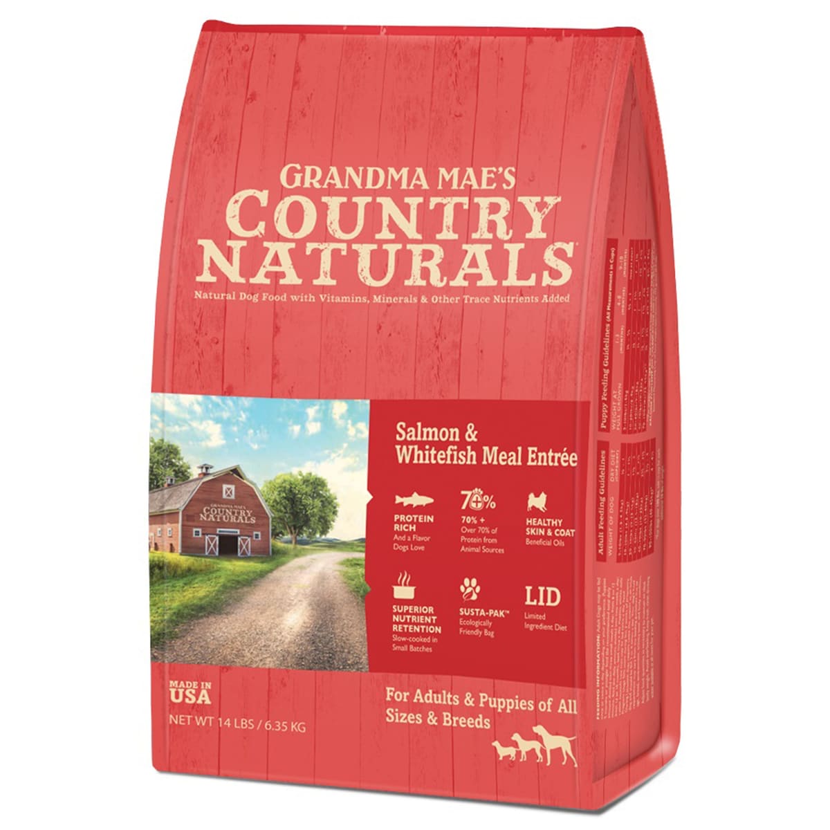 Grandma Maes Country Naturals Salmon and Whitefish Meal Dry Dog Food Sample 9 Ounces