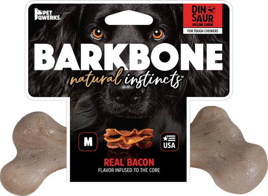Pet Qwerks  Dinosaur Barkbone Bacon Medium