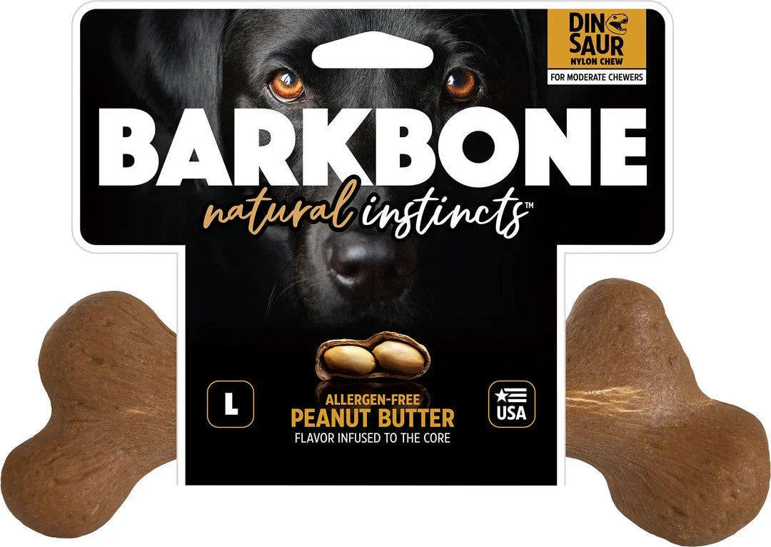 Pet Qwerks  Dinosaur Barkbone Peanut Butter Large