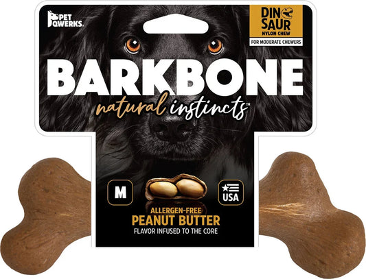 Pet Qwerks  Dinosaur Barkbone Peanut Butter Medium