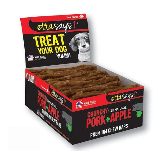 Etta Says! Dog Crunch Chew Bars Pork 12 Count