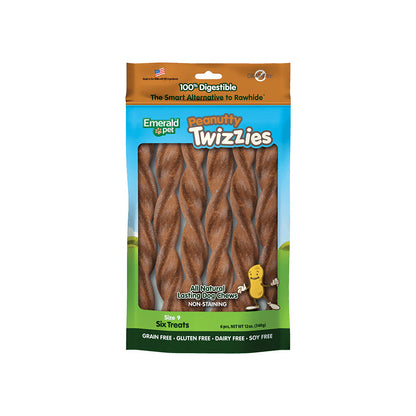Emerald Pet Peanutty Twizzies Dog Treat 6Pk/9In 12oz. Default Title