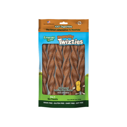 Emerald Pet Peanutty Twizzies Dog Treat 6Pk/9In 12oz. Default Title