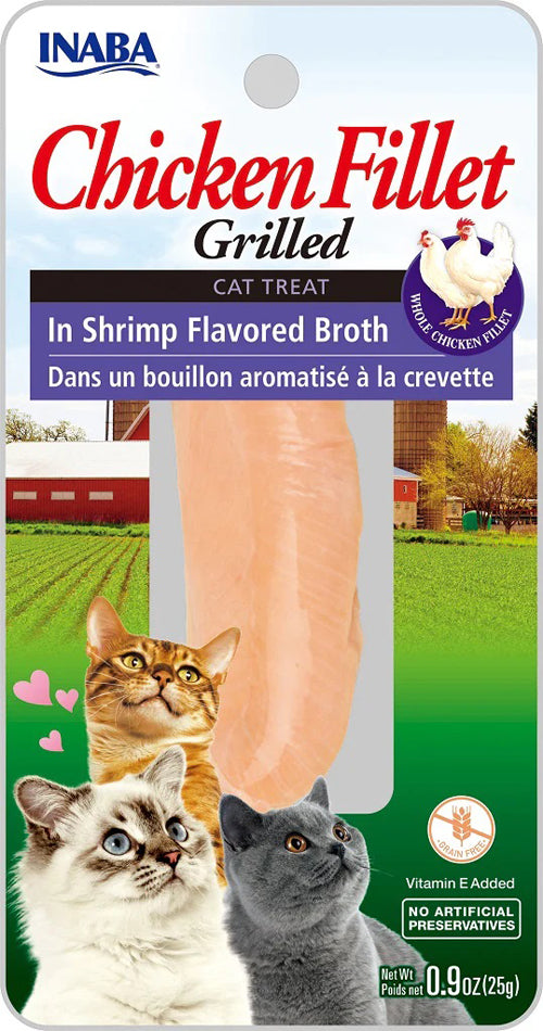 Inaba Cat Grill Fil Chicken-Shrimp Broth 0.9Oz-6Ct