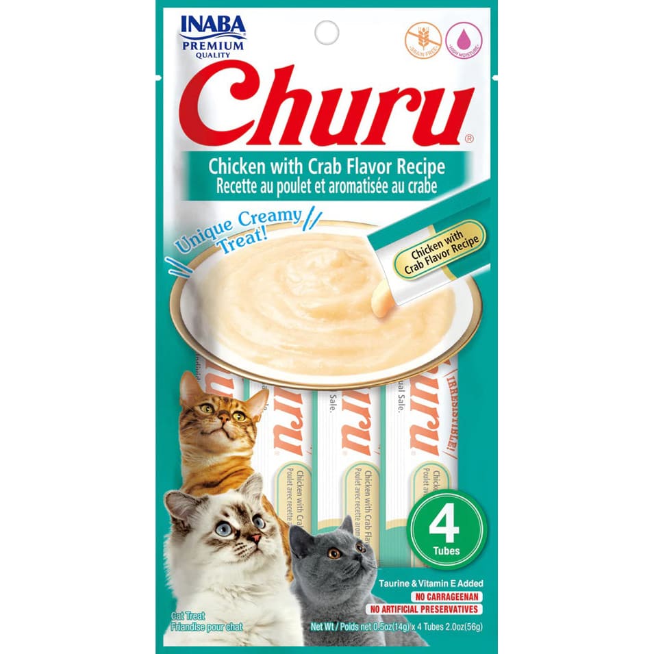 Inaba Cat Churu Puree Chkn Crab 0.52Oz-6Ct