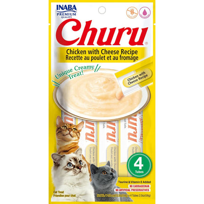 Inaba Cat Churu Puree Chkn Cheese 0.52Oz-6Ct