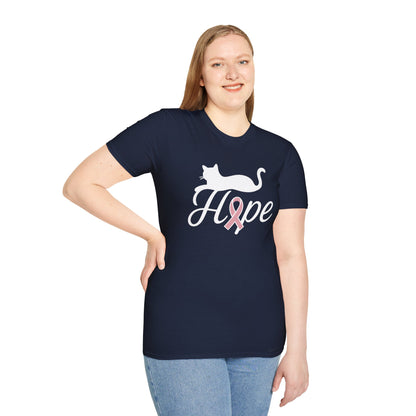 Hope Cat Breast Cancer Awareness T-Shirt