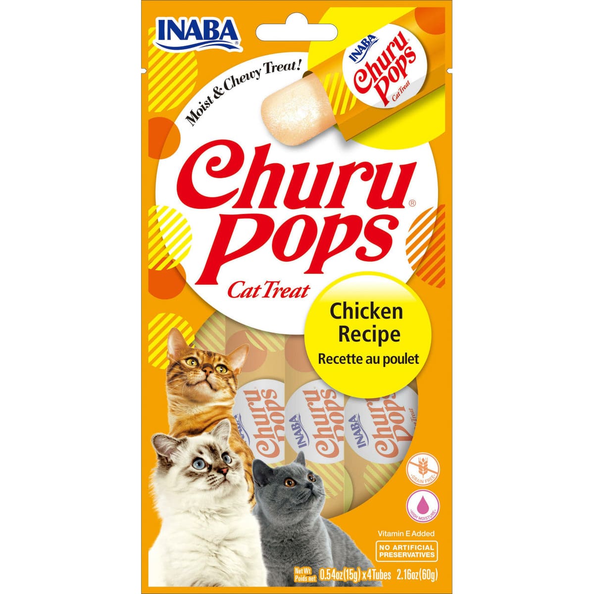 Inaba Churu Pops Cat Treats Chicken .54oz.-4 Pk (Case of 6)