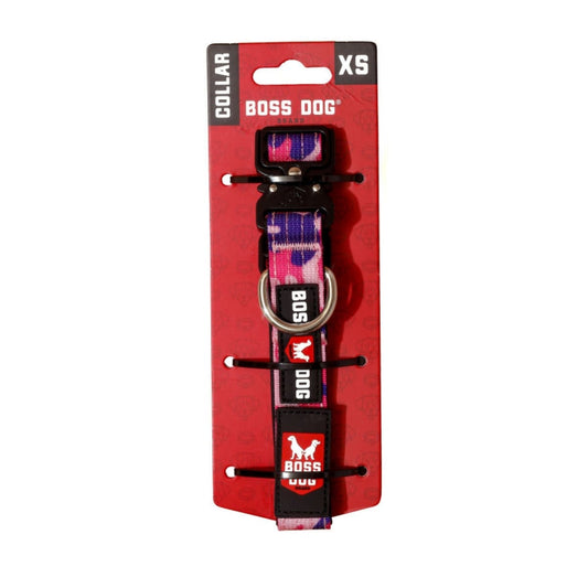 Boss Dog Tactical Adjustable Dog Collar Pink Camo, 1ea/XS, 11-14in.
