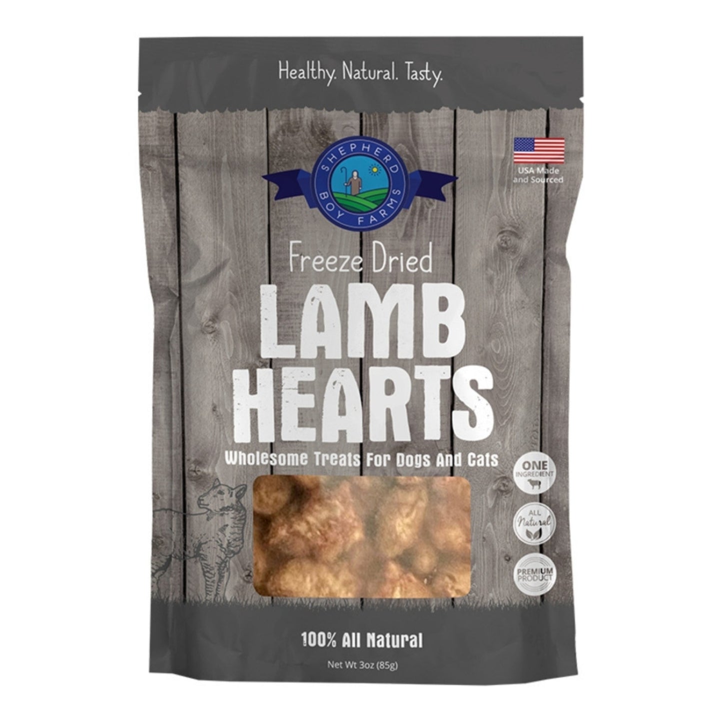 Shepherd Boy Farms Dog & Cat Freeze-Dried Lamb Heart 3oz.